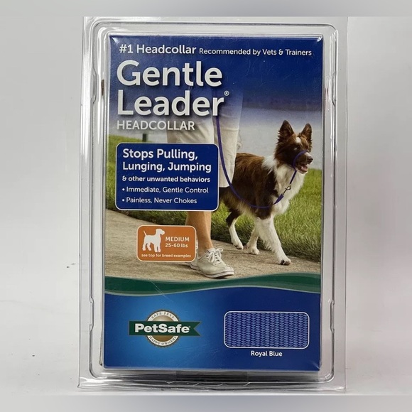 Head collar Gentle Leader up to 25 lbs Black & Blue - S/M, Training DVD new - Picture 2 of 5